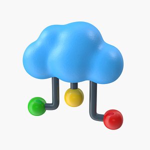 Cloud Data Storage Cartoon Style