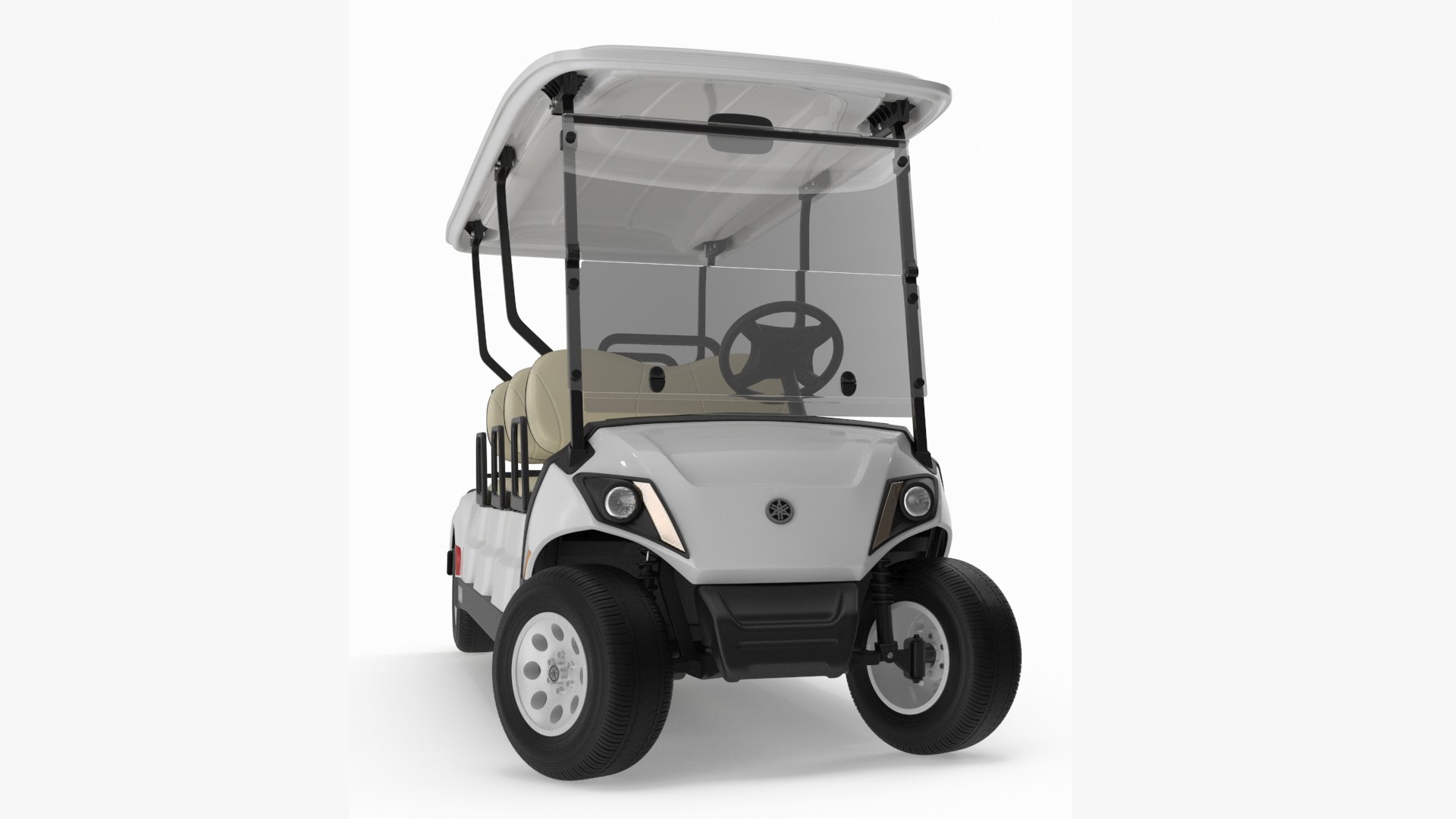 Six Seat Golf Electric Car Yamaha Rigged for Maya 3D model preview