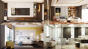 High Quality SketchUp 3D Model  Living Room  Bedroom  Bathroom Interior Scenes