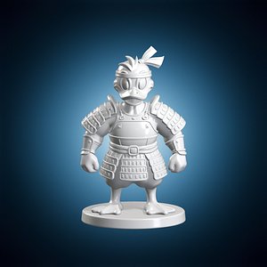 Samurai Donald Duck Fan Art 3D Print Model 3D model