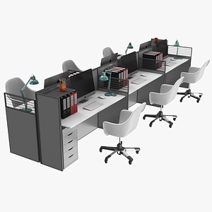 3D real office cubicle