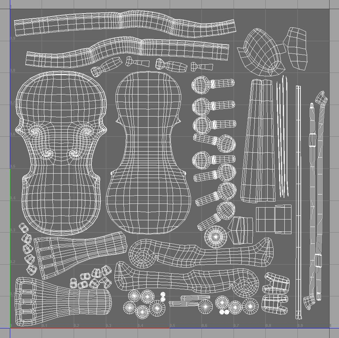 violin zbrush strings obj