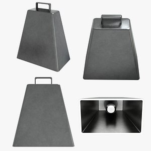 3D Metallic Trapezoidal Cowbell model