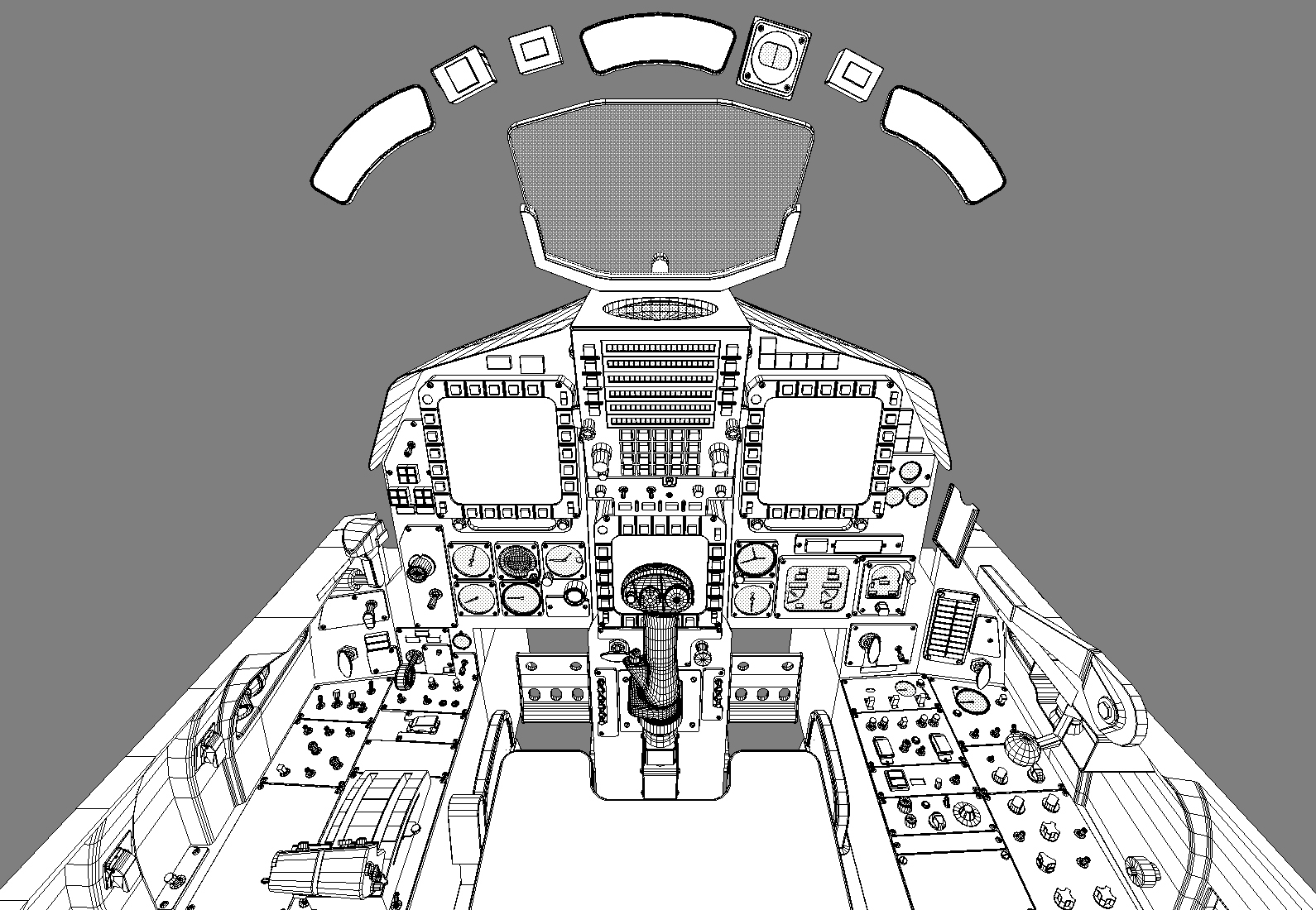 3d model f-15e cockpit