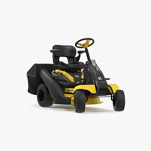 Electric Rider Lawn-Mower Cub Cadet with Grass Collection Bag Rigged for Cinema 4D 3D model