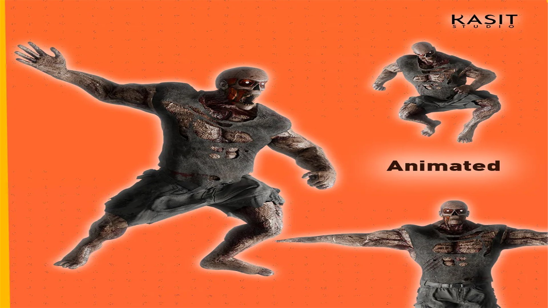 Free Body Builder Zombie Animated 3D Model - TurboSquid 2568841