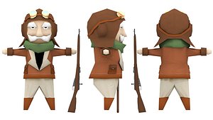 old pilot mosin nagant 3D model