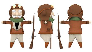 Stylized Old Pilot with Mosin Nagant