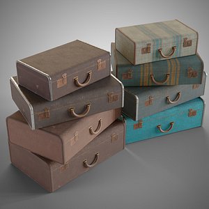 suitcases travelling interior 3D model