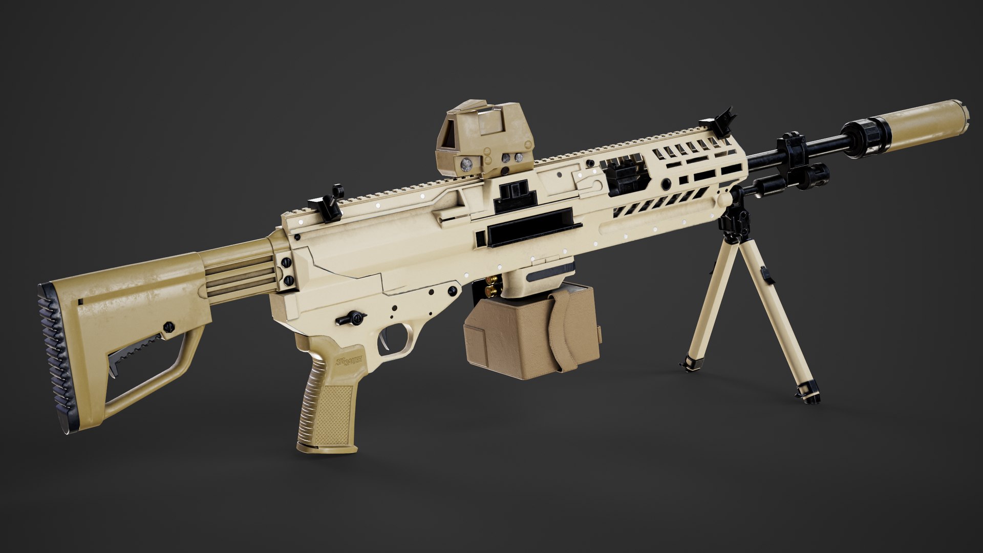 3D SIG Sauer XM250 Machine Gun 2022 Model TurboSquid 1973067