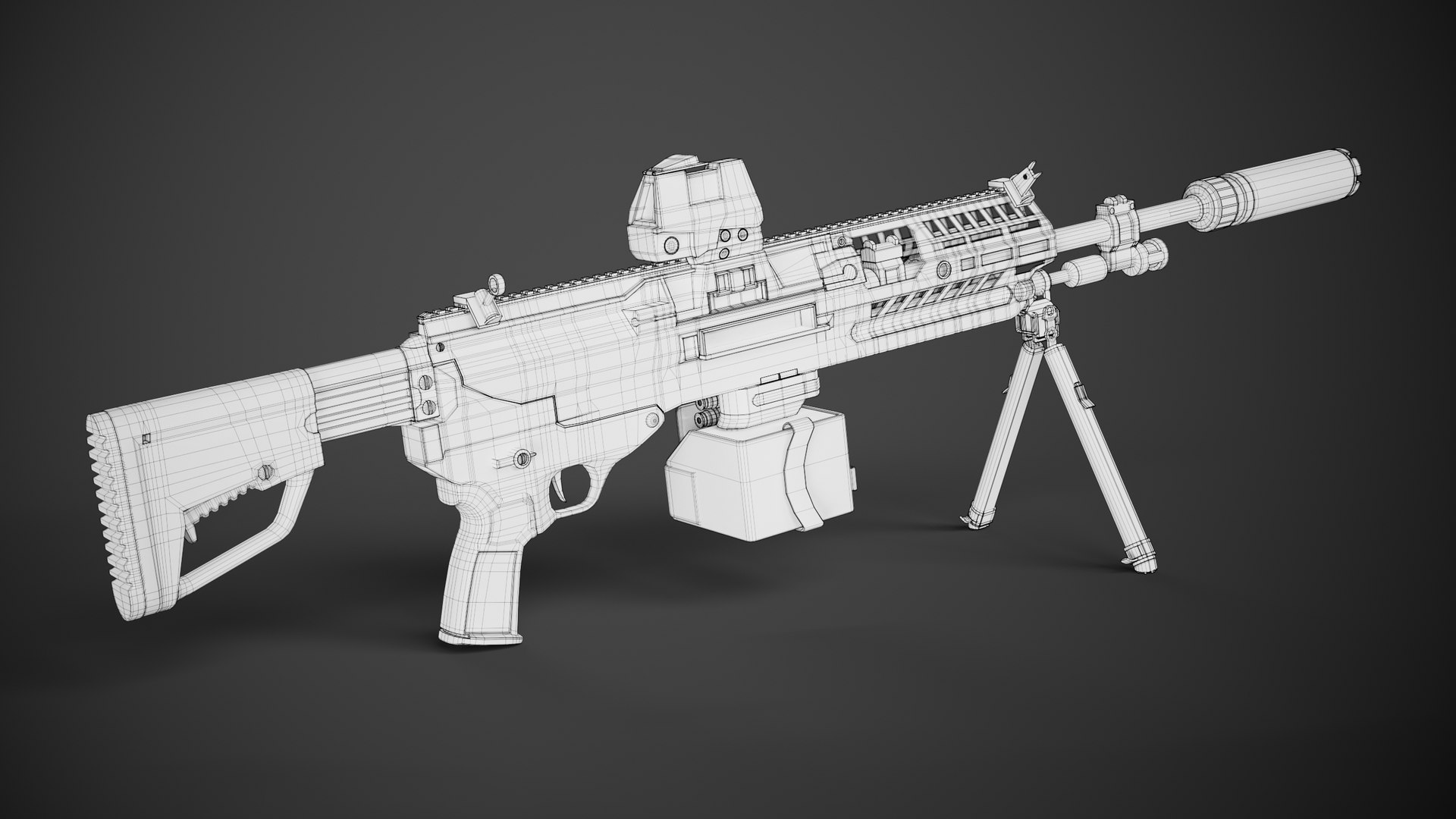 3D SIG Sauer XM250 Machine Gun 2022 model TurboSquid 1973067