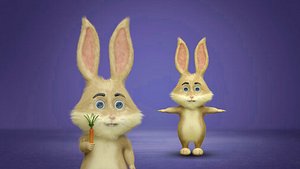 Cartoon rabbit rigged 3D
