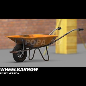 3d wheelbarrow barrow wheel model