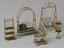 Set di mobili e decorazioni da giardino vintage in ferro battuto dorato