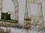 Set di mobili e decorazioni da giardino vintage in ferro battuto dorato