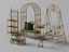Set di mobili e decorazioni da giardino vintage in ferro battuto dorato
