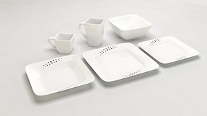 design square dishes 3d model