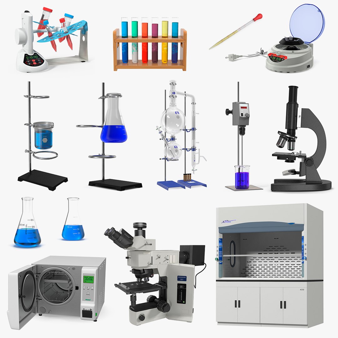 Lab Equipment Collection 6 3D model preview