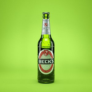 3d becks beer bottle model