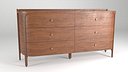 Aria Six-Drawer Wood Dresser