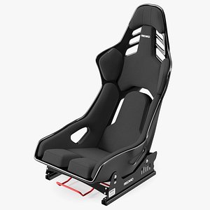 Black RECARO Podium CF Racing Seat on Sliding Mount
