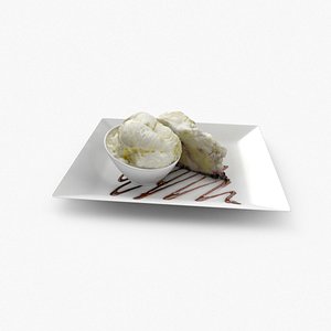 3D model White chocolate raspberry cheesecake