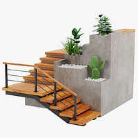 Staircase Corner with Plants