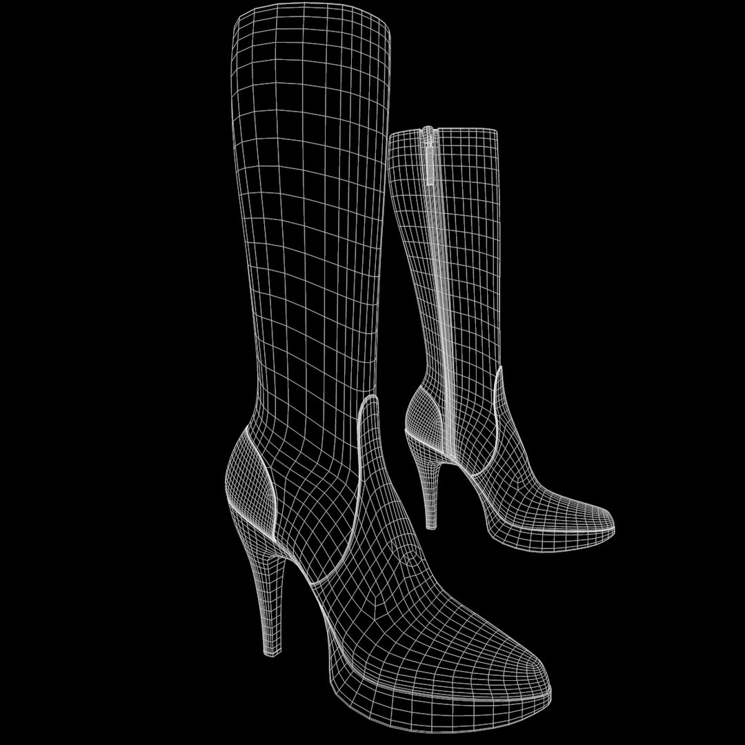 3d Woman Boots Shoes Model