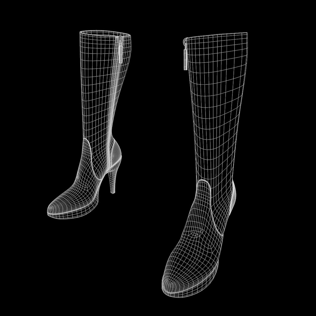 3d woman boots shoes model