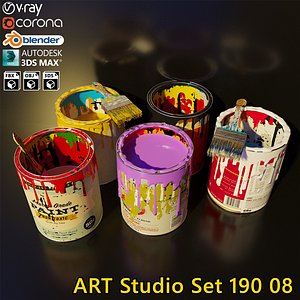 Artist Studio Cans  Brushes Set 190 08