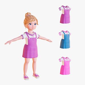 cartoon girl-in sundress