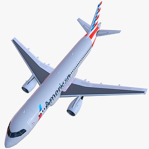 airplane airbus a320 american airlines 3D model