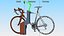 Bicicleta de carretera cerca del estacionamiento Bikeep abierto