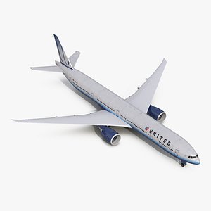 boeing 777-300 united airlines 3d max