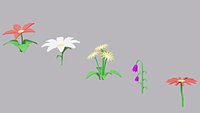 Cartoon Nature Flowers Pack Assests