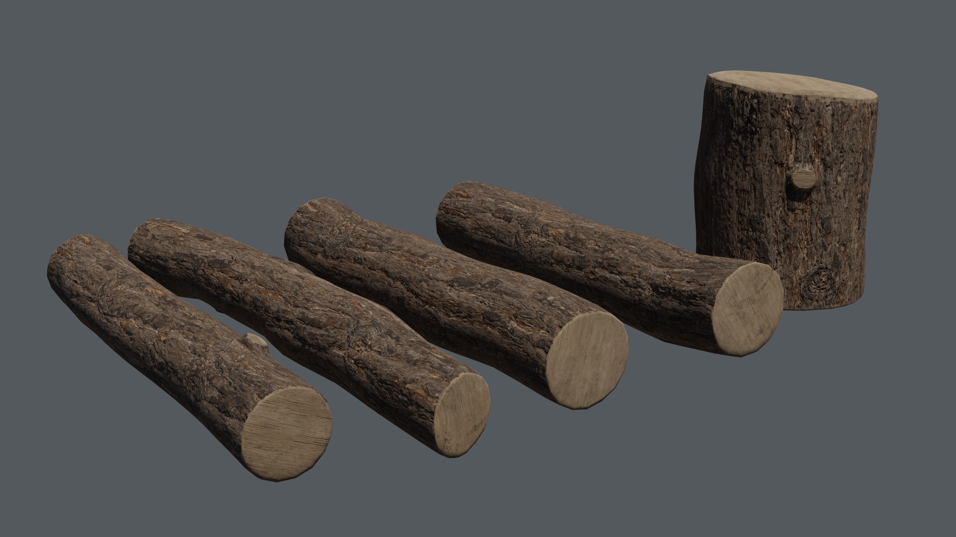 Wooden Logs Model - TurboSquid 2350141