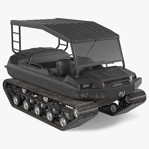 Old ATV Track Vehicle Rigged 3D model