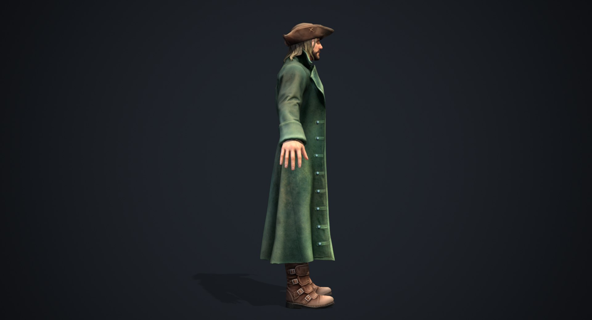 Real-time Rigged Pirate Green 3D Model - TurboSquid 1244573