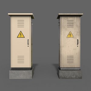 PBR Electric Box BoneWhite V2 3D model