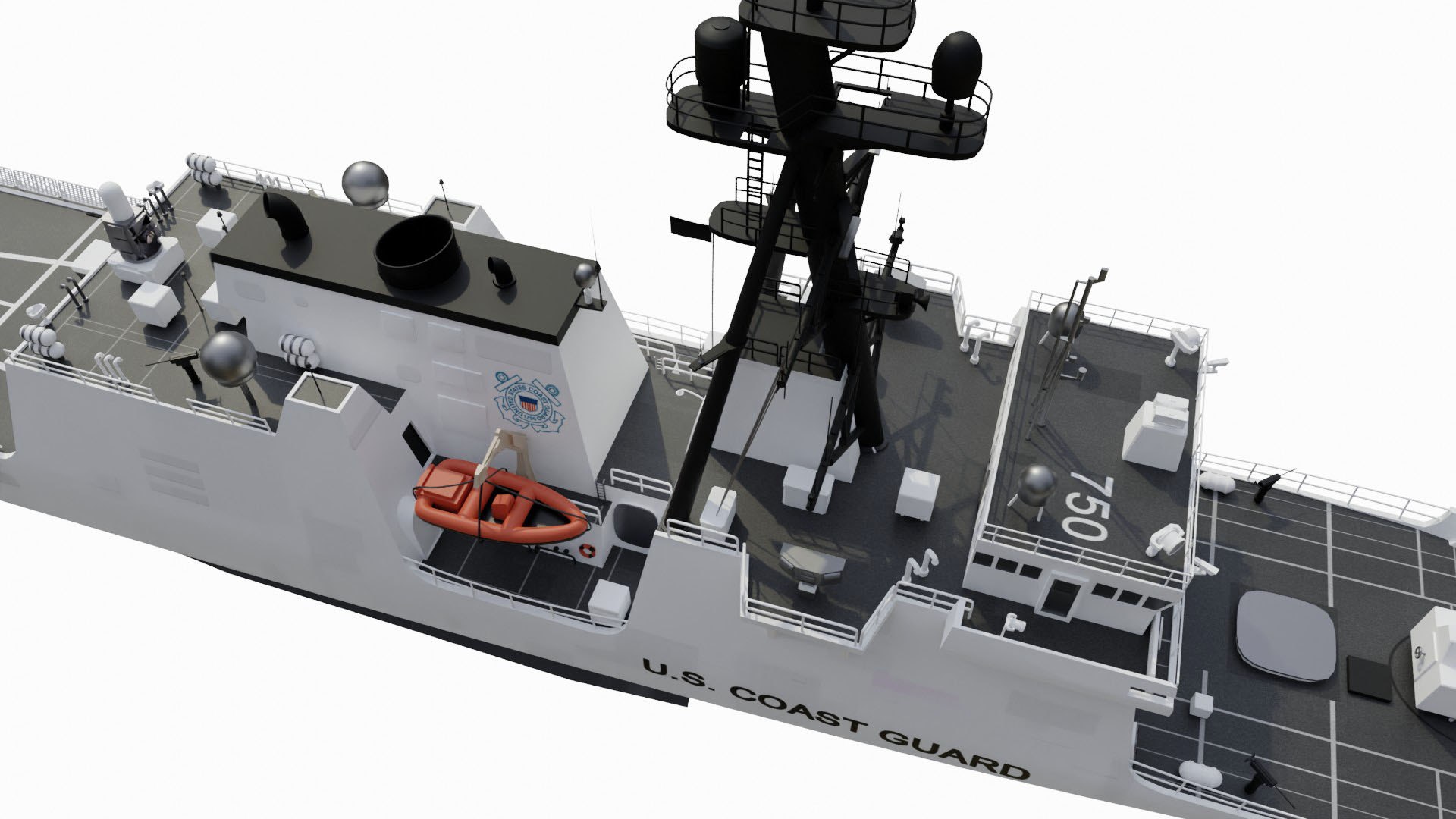 Coast Guard Cutter Ships 3d Model