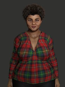 AAA 3D REALISTIC FEMALE CHARACTER - FAT AFRICAN WOMAN 3D model