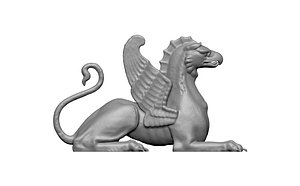 lion statue eagle 3D model