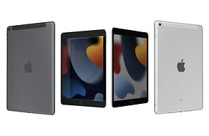 Apple iPad 10 2 2021 9th Gen Space Gray And Silver Low Poly