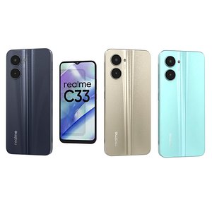 3D model Realme C33 2023 All Colors Low Poly