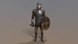 3D knight male character model
