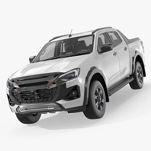 Off-Road Pickup Truck White Simplified model