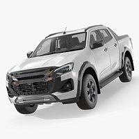 Off-Road Pickup Truck White Simplified