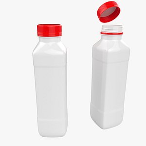 3D Square Yogurt Bottle Low High Poly