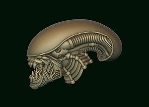 Xenomorph Alien biomechanical head 3D print 3D model