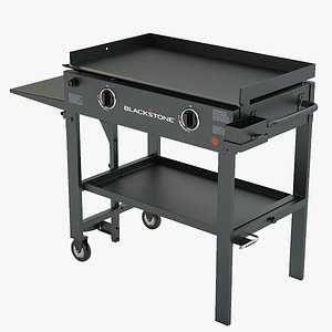 Photorealistic Outdoor Flat Top Gas Grill Griddle Station